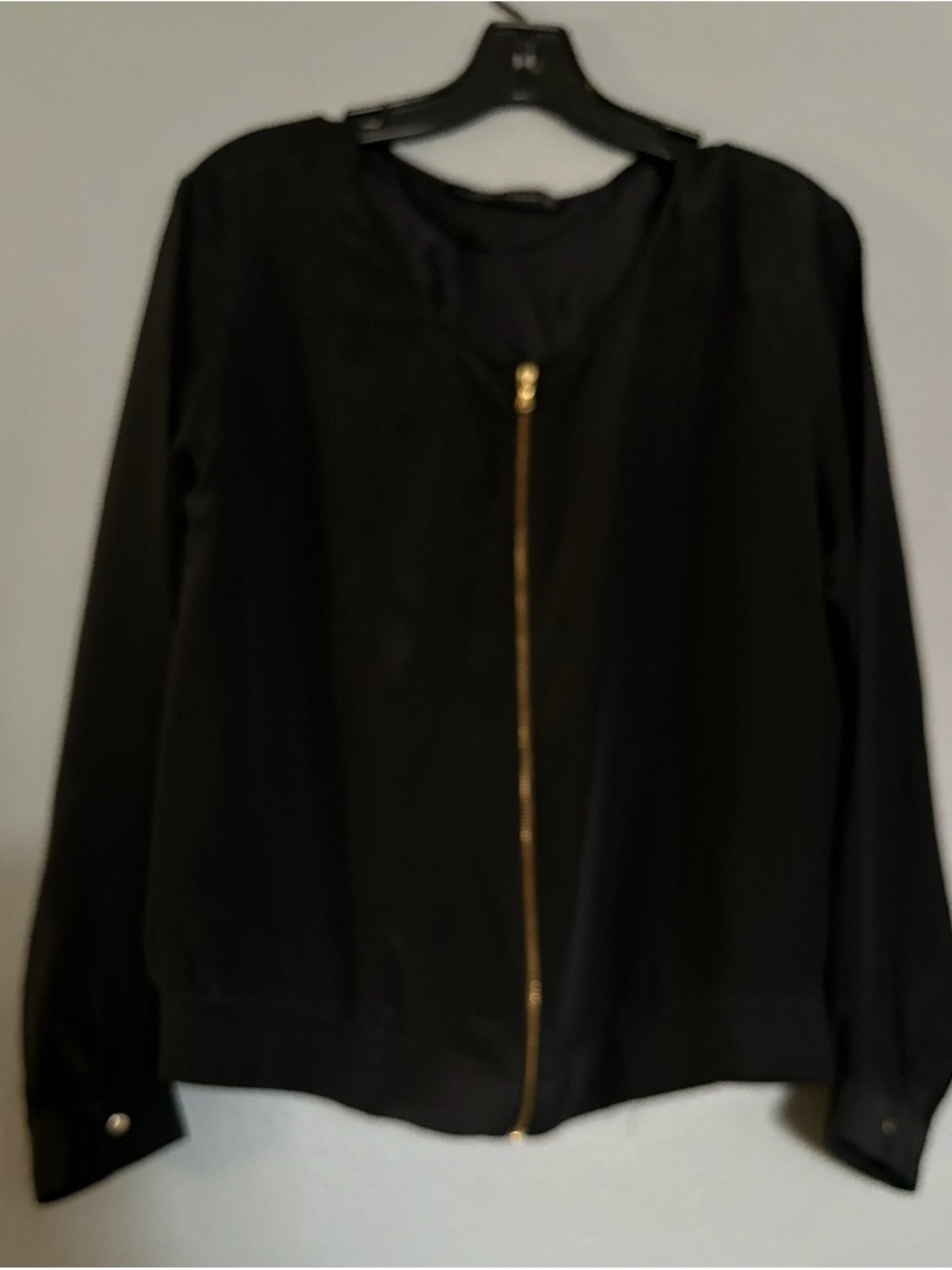 ZARA MUBERRY SILK BOMBER JACKET WITH PANTHER ON THE BACK